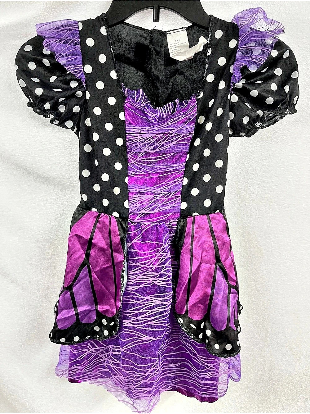 Girls Purple & Black Butterfly Halloween Costume Size Small